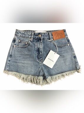 ANN ANDELMAN HIGH WAISTED DENIM SHORTS WITH FRAYED HEM NWT